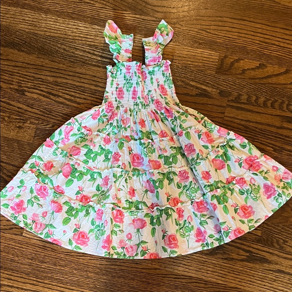 Hill House Pink and Green Floral Dress